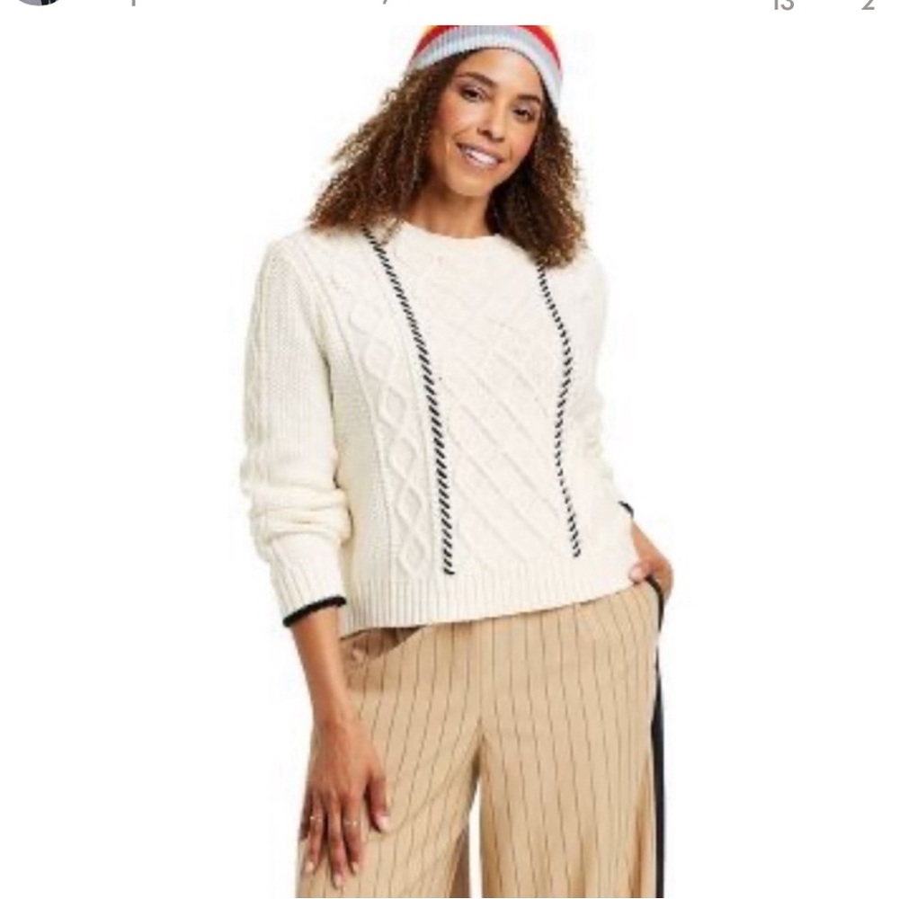 Target x La Ligne white cable knit sweater - Sz XL